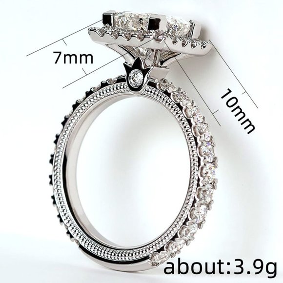 🔥 Romantic Glitter Large Diamond Zircon Thin CZ Rings for Women, PD472 - Picture 12 of 12